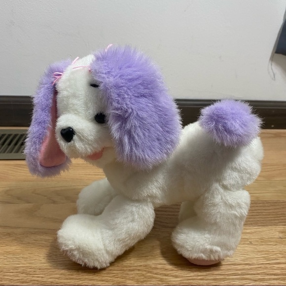 Vintage Barbie Talking Dog Kids Toy 2001 White Purple Plush Stuffed - Picture 2 of 7